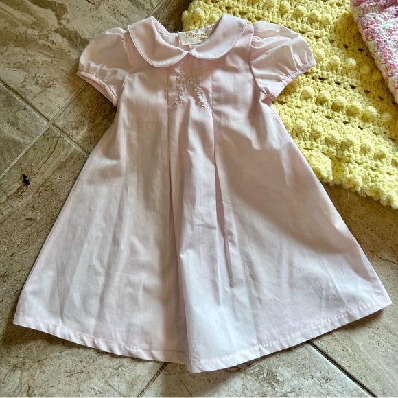 Infant baby girl Rosalina pink dress & 2 crocheted blankets lot - Picture 6 of 9